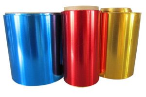 This is a picture of examples of pvdf color coated aluminum coil.