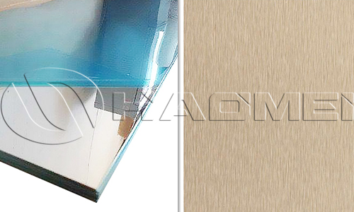 Aluminum mirror sheet and brushed aluminum sheet